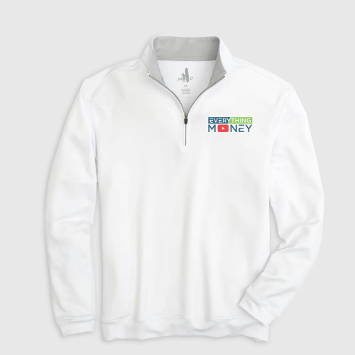 Everything Money Diaz Performance 1/4 Zip Pullover by Johnnie-O (White)
