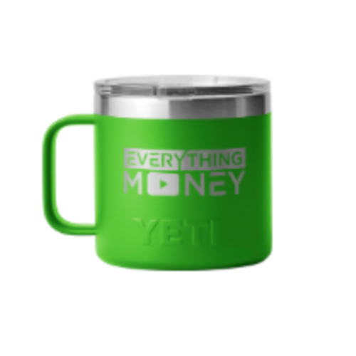 Everything Money RAMBLER® 14 OZ STACKABLE MUG by YETI® (GREEN)